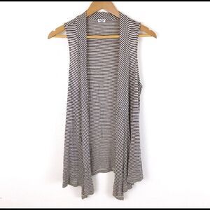 Splendid Striped Sleeveless Duster Cardigan Vest